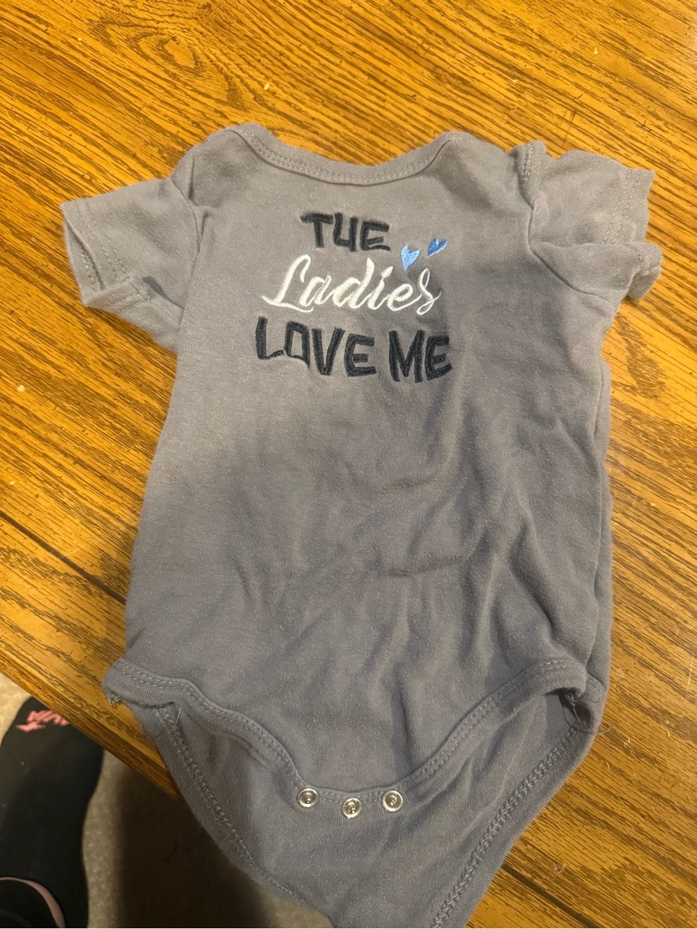 6 for $10 Baby One-Piece Bodysuit - Gray "The Ladies Love Me"